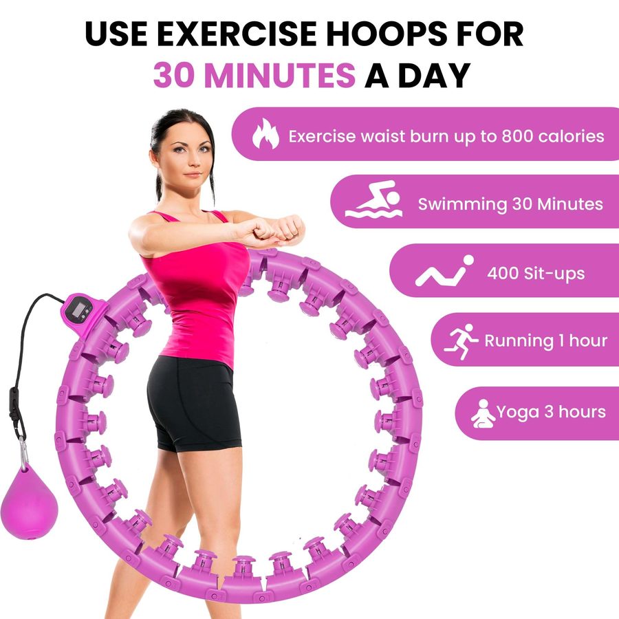 Hula hoop ring laid flat showing its individual detachable knot sections